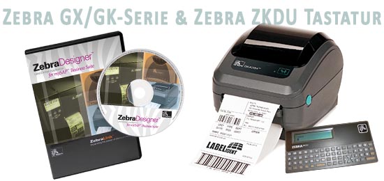 Stand-Alone-Betrieb – Zebra GX/GK-Druckerserie & Zebra ZKDU Tastatur